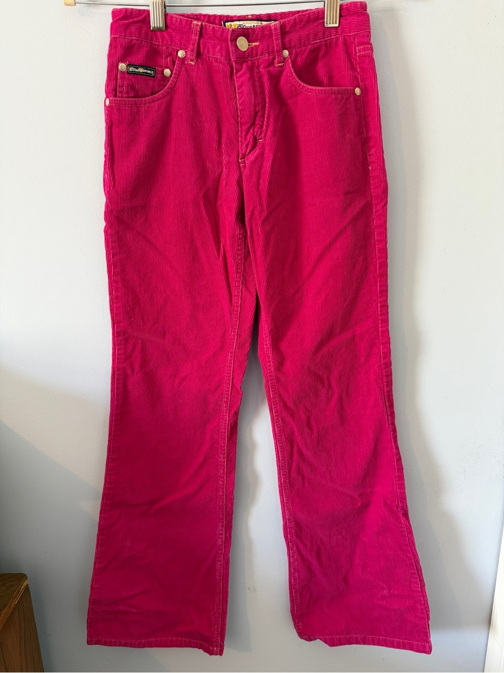 Vintage 90s Blue Asphalt Hot Pink Corduroy Boot Cut Pants